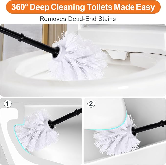 Toilet Brush Holder Set for Bathroom Super Cute Dog Base Solidly Toilet Bowl - Image 3