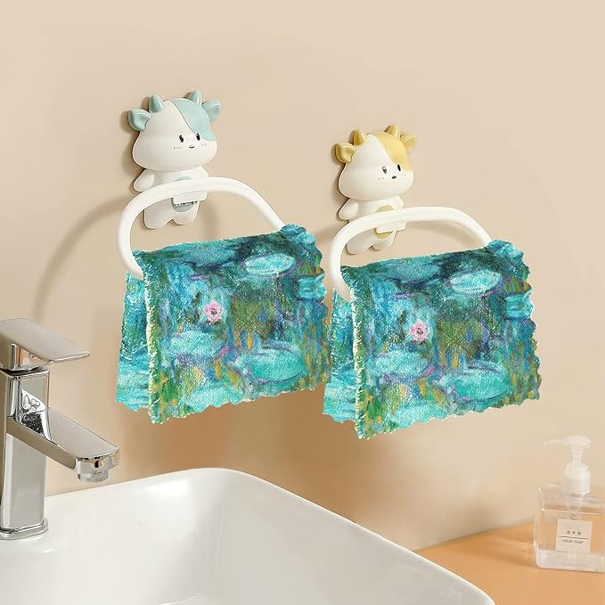 ALAZA Dish Towels Monet Painting Dish Cloths Super Absorbent Kitchen Towels - Image 5