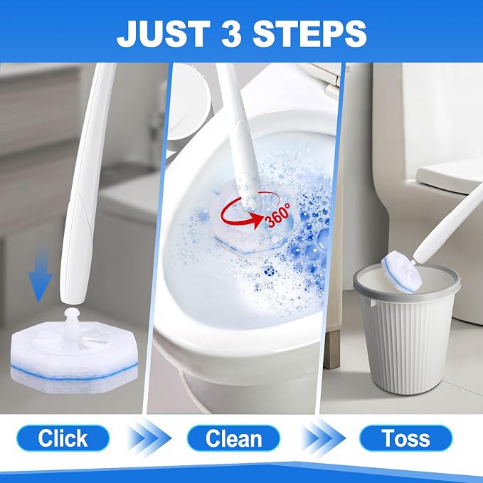 100 Count Disposable Toilet Brush, Toilet Cleaner Wand Refills Compatible - Image 5