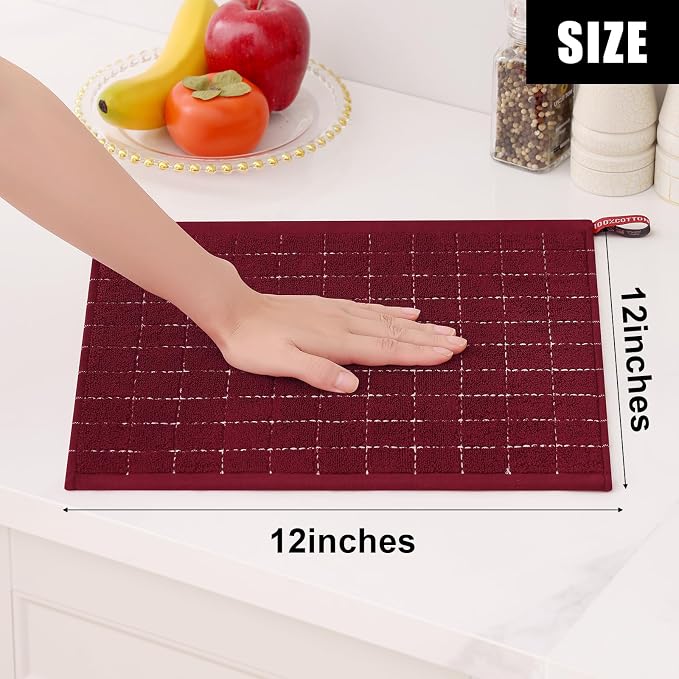 Homaxy 100% Cotton Terry Kitchen Dish Cloths, Ultra Soft and Absorbent Dish - Image 5