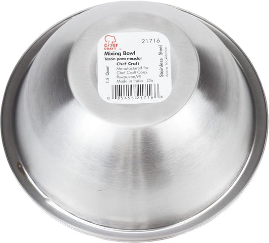 Chef Craft Brushed Mixing Bowl, Stainless Steel - Image 2
