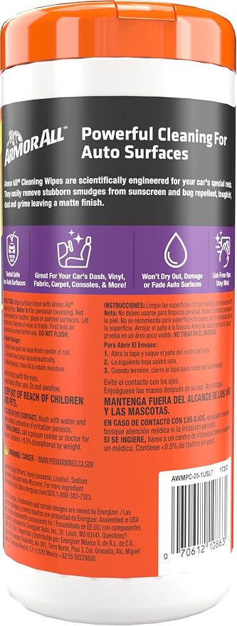 Armor All Interior Car Cleaning Wipes, Powerful Cleaning - Image 6