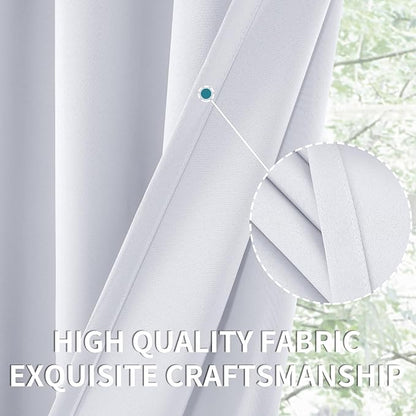 BGment Rod Pocket Room Darkening Curtains 54 Inches Length - Thermal Insulated Bedroom Curtain for Short Window, 42 x 54 Inch, 2 Panels, Greyish White