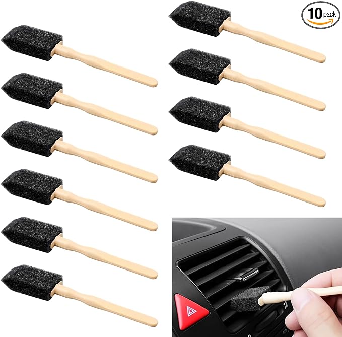 10 PCS Car A/C Vent Cleaning Brushes, 5.51" x 0.98" Sponge Duster by Unknown