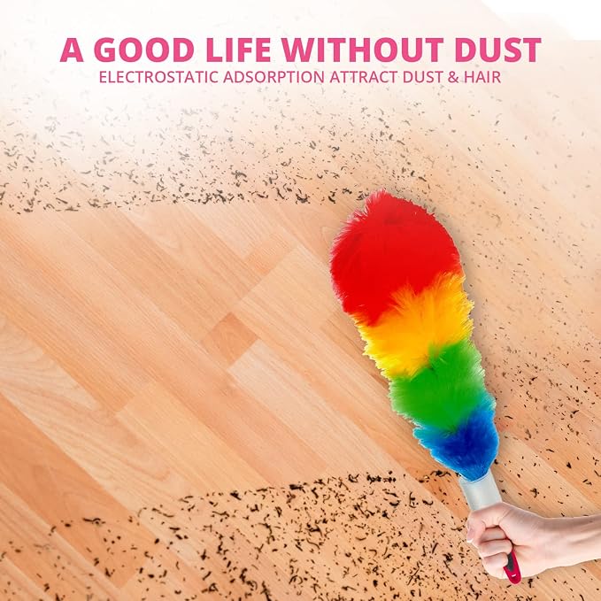 WBM Duster, Long Electrostatic Feather Clean Like a Magnet, Hand Washable and - Image 6