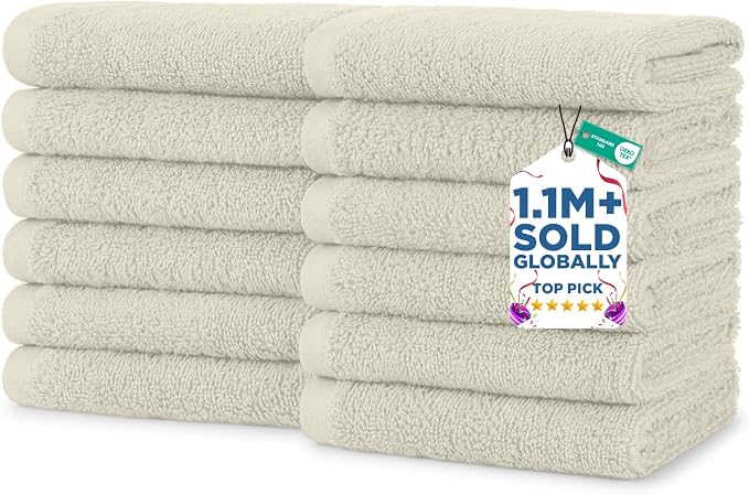 DAN RIVER 12 Pack Wash Cloths for Showering by DanRiver