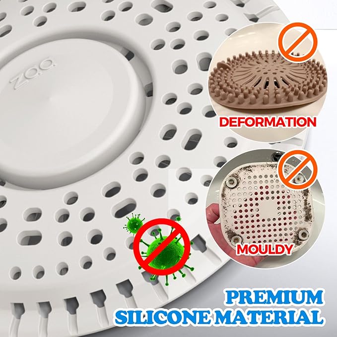 zaa Shower Drain Hair Catcher, Premium Silicone Drain Protector & Shower Drain - Image 4