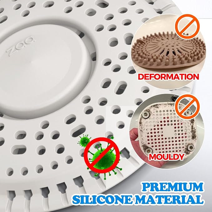 zaa Shower Drain Hair Catcher, 2 Pack Premium Silicone Drain Protector & Shower - Image 4
