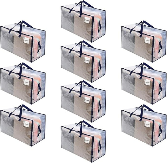 VENO 10 Pack Moving and Storage Bags, Heavy Duty, Alternative to Moving Boxes by Veno