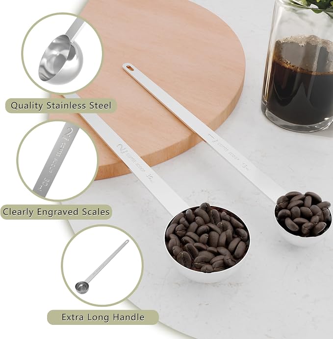 1PCS 2 Tablespoon Coffee Scoop, 9.5" Long Handle Measuring Spoon, Two tbsp - Image 3