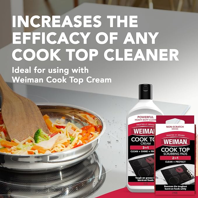 Weiman Cook Top Scrubbing Pads, 2 Pack Cuts Through the Toughest Stains - Image 3