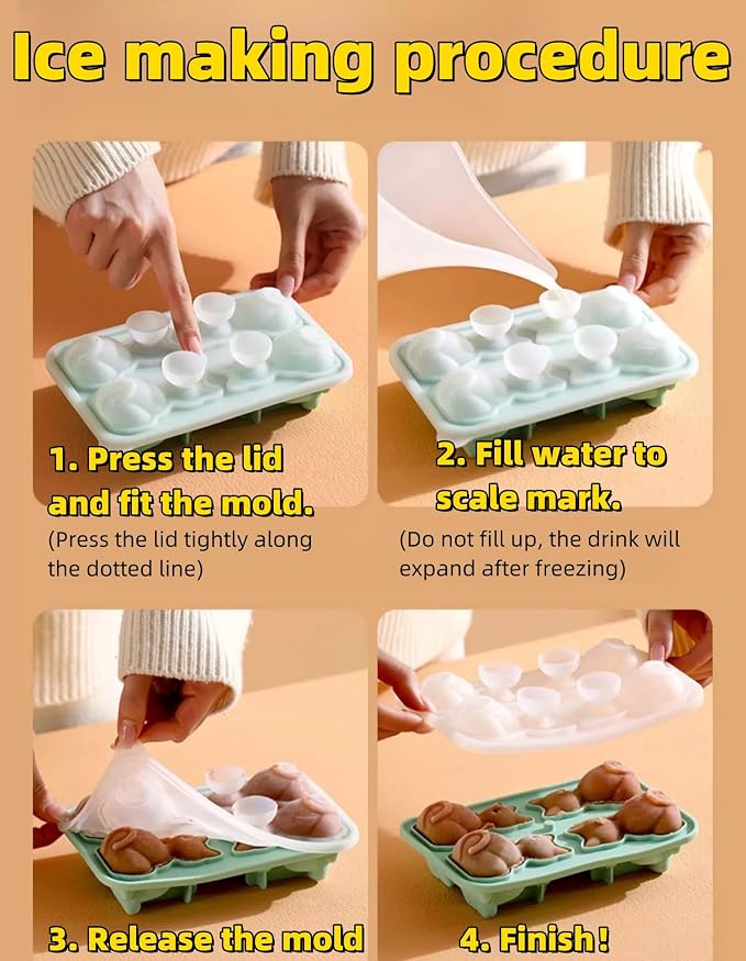 Cute 3D Cat Silicone Ice Cube Tray Mold Cartoon Animal Ice Box BPA-Free - Image 7