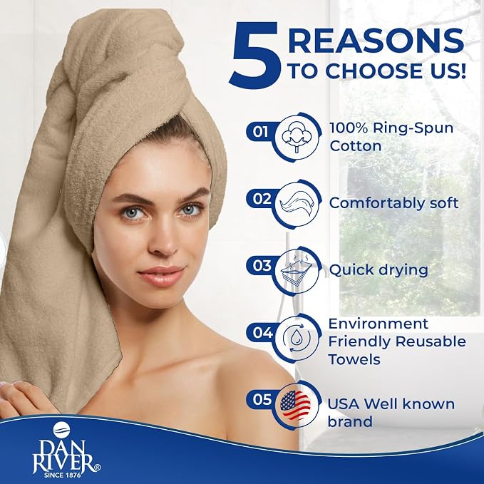 DAN RIVER 8 PC Luxury Bath Towels - Image 5
