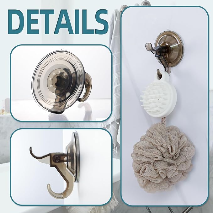 Antimbee Suction Hooks, 5 Pack Clear Hanger, Removable Small Suction Cups - Image 2