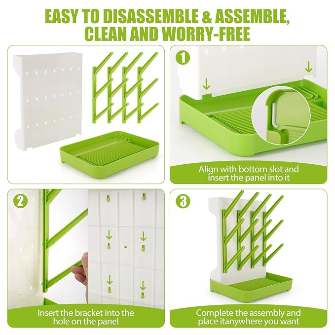 Baby Bottle Drying Rack, Vertical Bottle Dryer Holder - Image 5