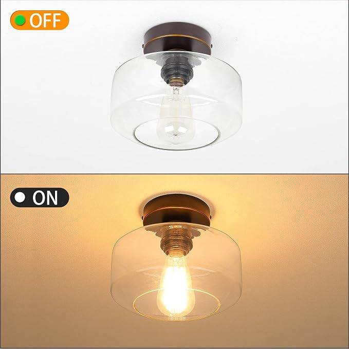 MAXvolador Industrial Semi Flush Mount Ceiling Light, Oil Rubbed Bronze - Image 6