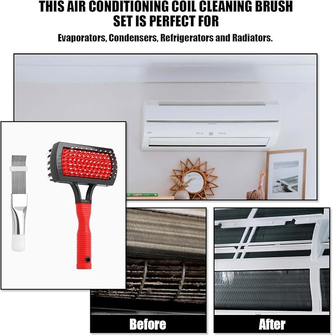 2pcs Air Conditioner Condenser Cleaning Tools, Double-Sided AC Evaporator Coil - Image 4