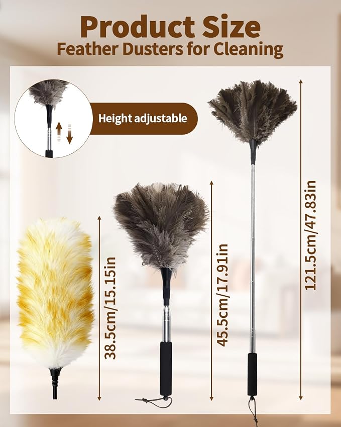 Extendable Ostrich Feather Duster - Image 2