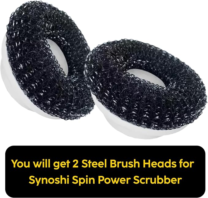 Synoshi Steel Brush Heads for Electric Spin Scrubber | Designed for Heavy-Duty - Image 3