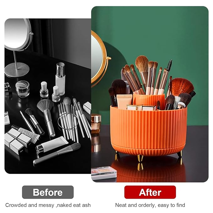 Diesisa 360 Rotating Makeup Brush Organizer - Image 3