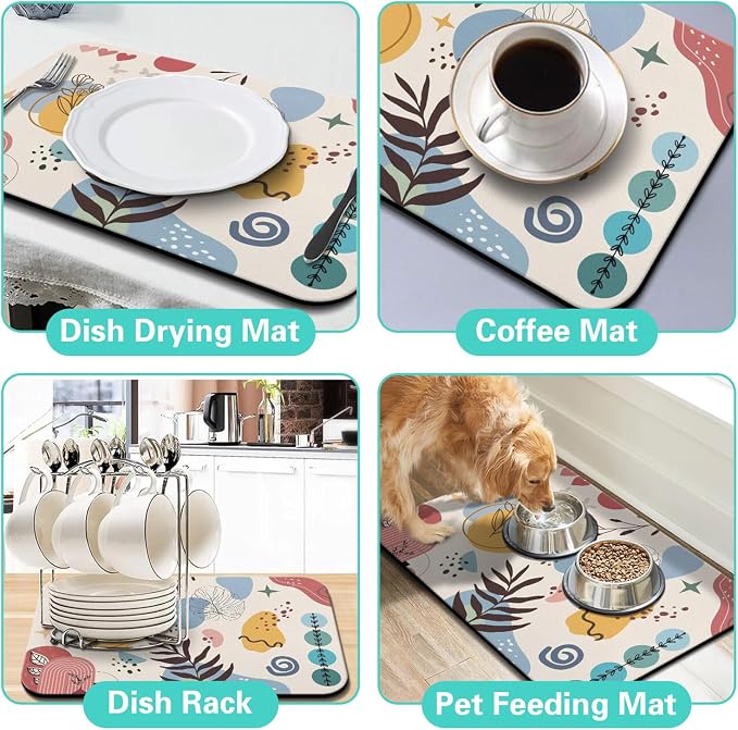 Dish Drying Mat for Kitchen Counter Matt, Super Absorbent Non-slip Rubber Backed - Image 6