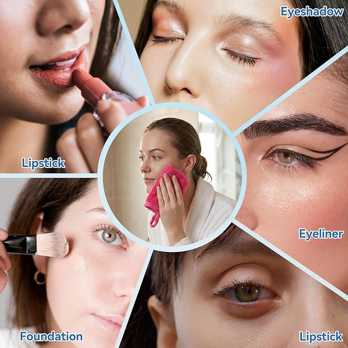 7PCS Makeup Remover Cloth, Makeup Eraser Cloth Cleaning Reusable Face Wash - Image 6