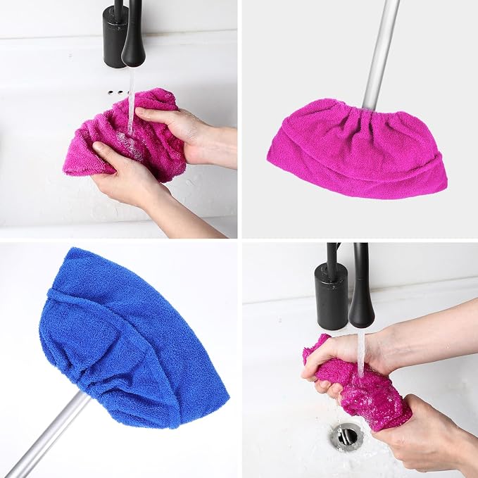 2 Pack Broom Pads to Baseboard Cleaning Tool, Reusable Microfiber Sweep Broom - Image 3