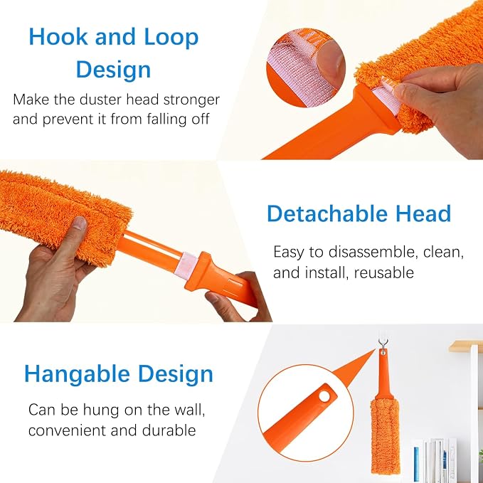 4 Pack 15" Microfiber Feather Duster, Gap Duster, Blind Duster, Hand Duster - Image 2