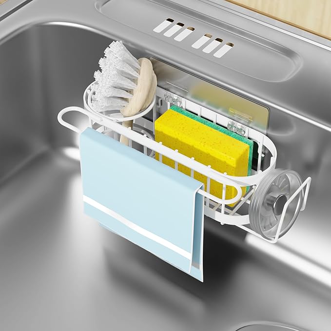Cisily Kitchen Sink Caddy Sponge Holder in The Sink, Stainless Steel Kitchen by CISILYHOMELIFE