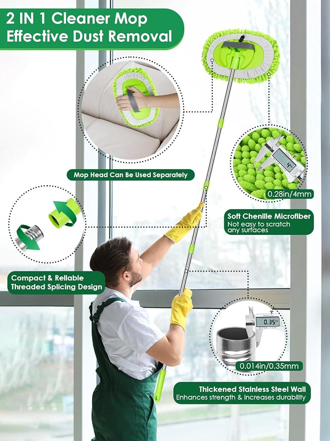 2 in 1 Lightweight Wall Cleaner Mop - Image 2