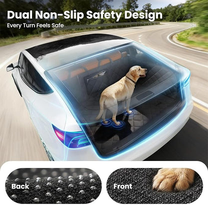 REEVAA SUV Cargo Liner for Dogs, Full Coverage Non-Slip Cargo Cover with Cushioned Sides to Protect Your Dog, Waterproof & Durable, Machine Washable Trunk Protector Mat (M, Black)