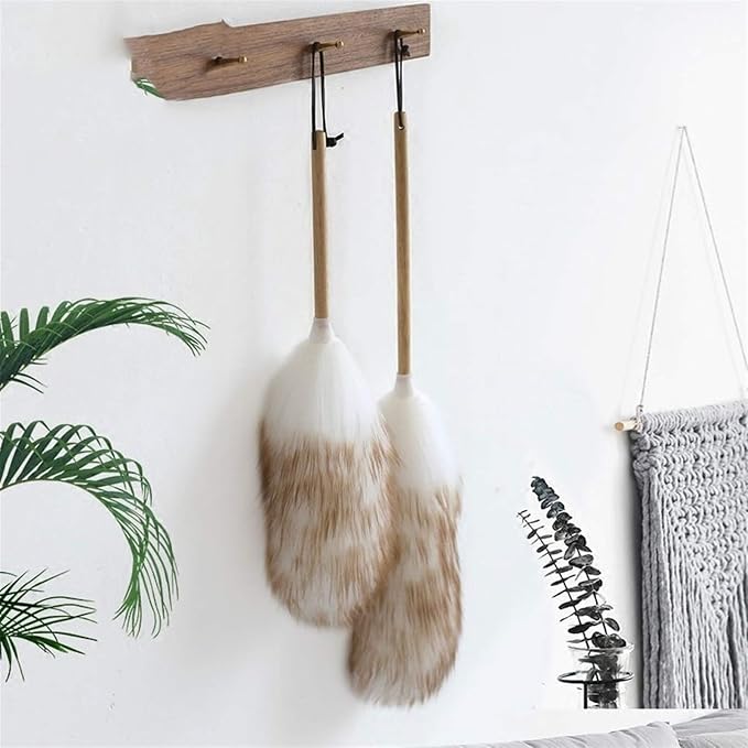 Lambswool Duster with Solid Wooden Handle, Good Grips, Anti-Static, Feather - Image 5