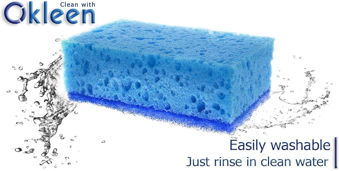 Blue Multi Use Scrub Sponge. Made in Europe. 18 Pack, 4.3x2.8x1.4 inches. Heavy - Image 4