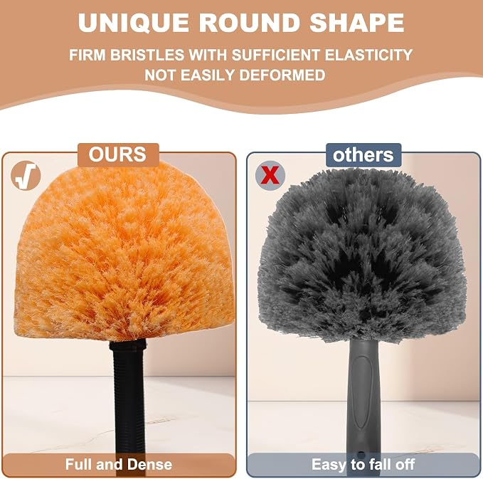 1 Pack Twist-On Cobweb Duster Head Brush – High Efficiency Spider Web Brush - Image 3