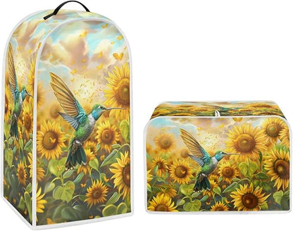 Hummingbird Kitchen Blender Dust Cover Coffee Maker Appliance Covers Sunflower Print Bread Maker Toaster Protector Washable Home Appliance Organizer Accessories