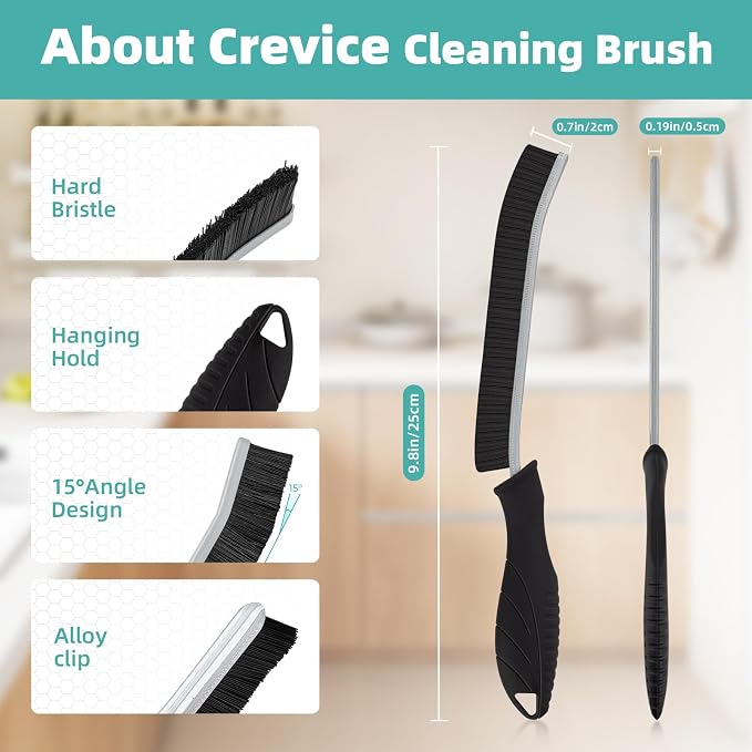 2 Pack Cleaning Brush, Grout Brush, Hard Bristle Crevice Cleaning Brush - Image 3