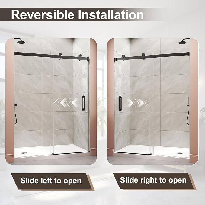 Frameless Shower Door, Single Sliding Glass Shower Door - Image 6
