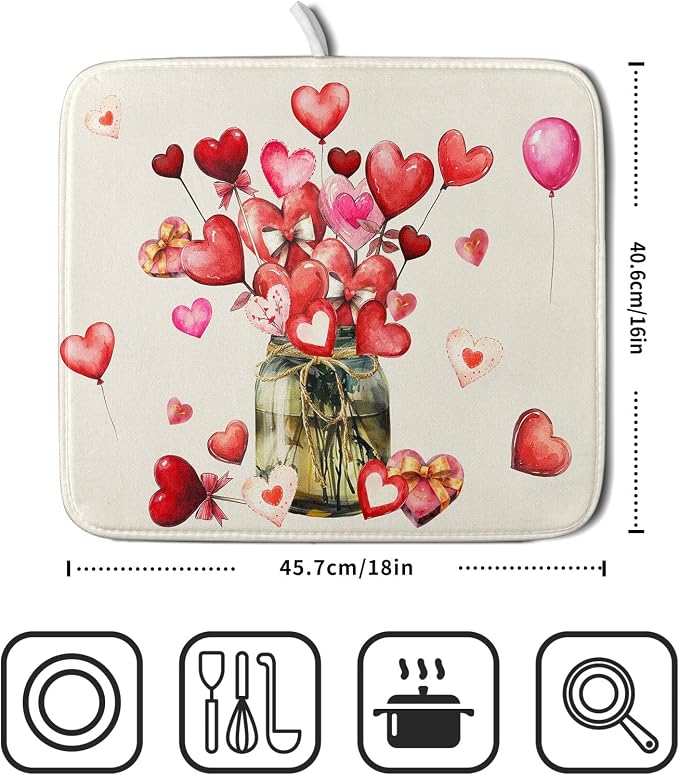 Valentine's Day Dish Drying Mat - Image 2