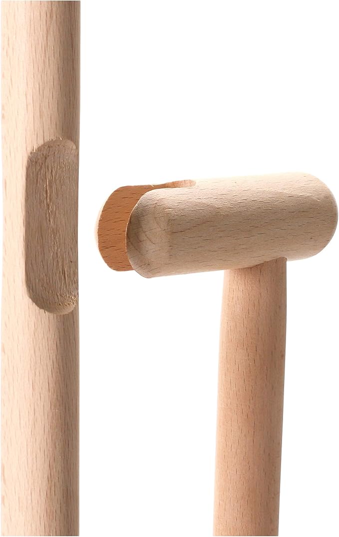 Creative Co-Op Beech Wood Broom & Standing Metal Dust Pan, Natural & Black - Image 5