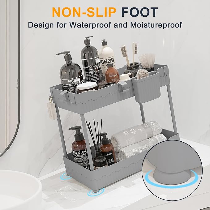 2 Pack Under Sink Organizer, Under Bathroom Cabinet Organizer - Image 6