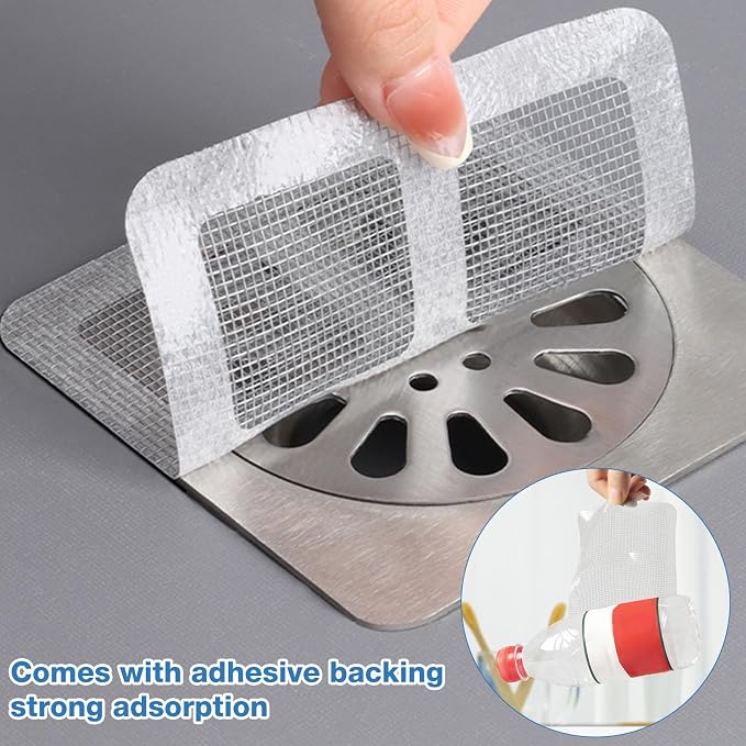 50Pcs Disposable Hair Drain Stickers, Shower Drain Hair Catcher Mesh Stickers - Image 5