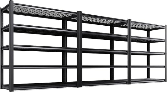 Set of 3 Garage Shelving-3000 lbs 5 Tier Storage Shelves, Adjustable Heavy Duty by Unknown
