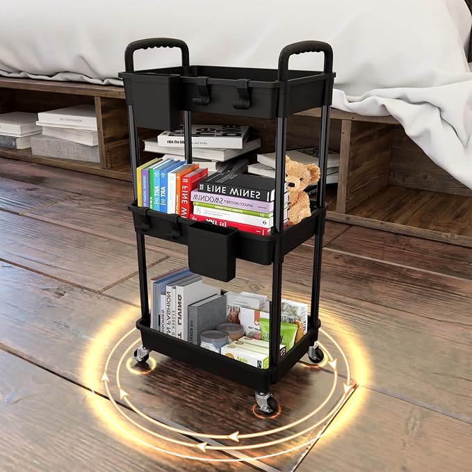 3 Tier Rolling Utility Cart - Image 3