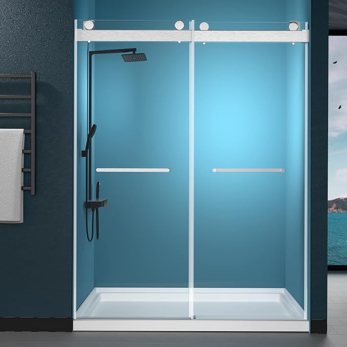 GETPRO Sliding Shower Door 57-60" W x 79" H Frameless Bathroom Double Sliding by GETPRODeluxeBathroomSolutionExpert
