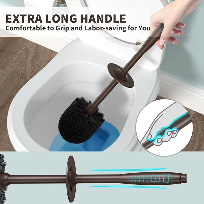 Toilet Brush and Holder 2 Pack, Toilet Bowl Brush - Image 4