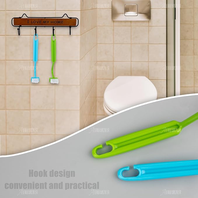 AUEAR, 4 Pack Plastic Curved Small Toilet Brushes Cleaning - Image 3