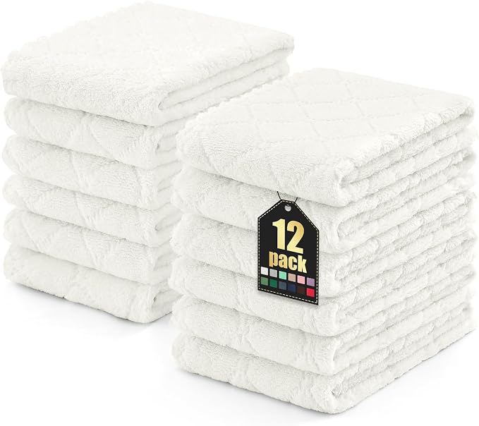 Homaxy 12 Pack Dish Towels for Kitchen, Super Soft and Absorbent Coral Velvet by Homaxy