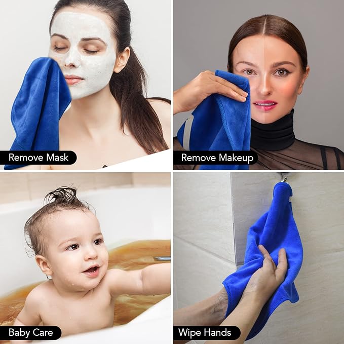 SINLAND Microfiber Facial Cloths Fast Drying Washcloth 12inch x 12inch - Image 8