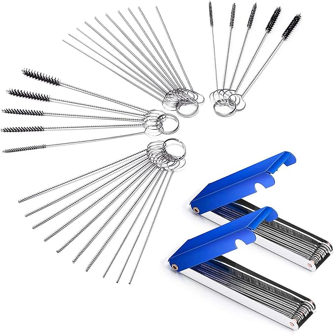 Set of 4 Carburetor Carbon Dirt Jet Remove Cleaner 26 Cleaning Wires Set + 20 by Petutu
