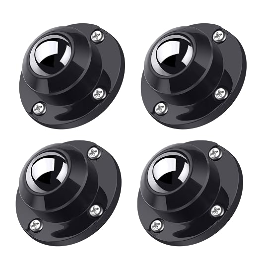 PlusRoc 4 Pack 1 Inch Self Adhesive Paste Caster Wheels by PlusRoc
